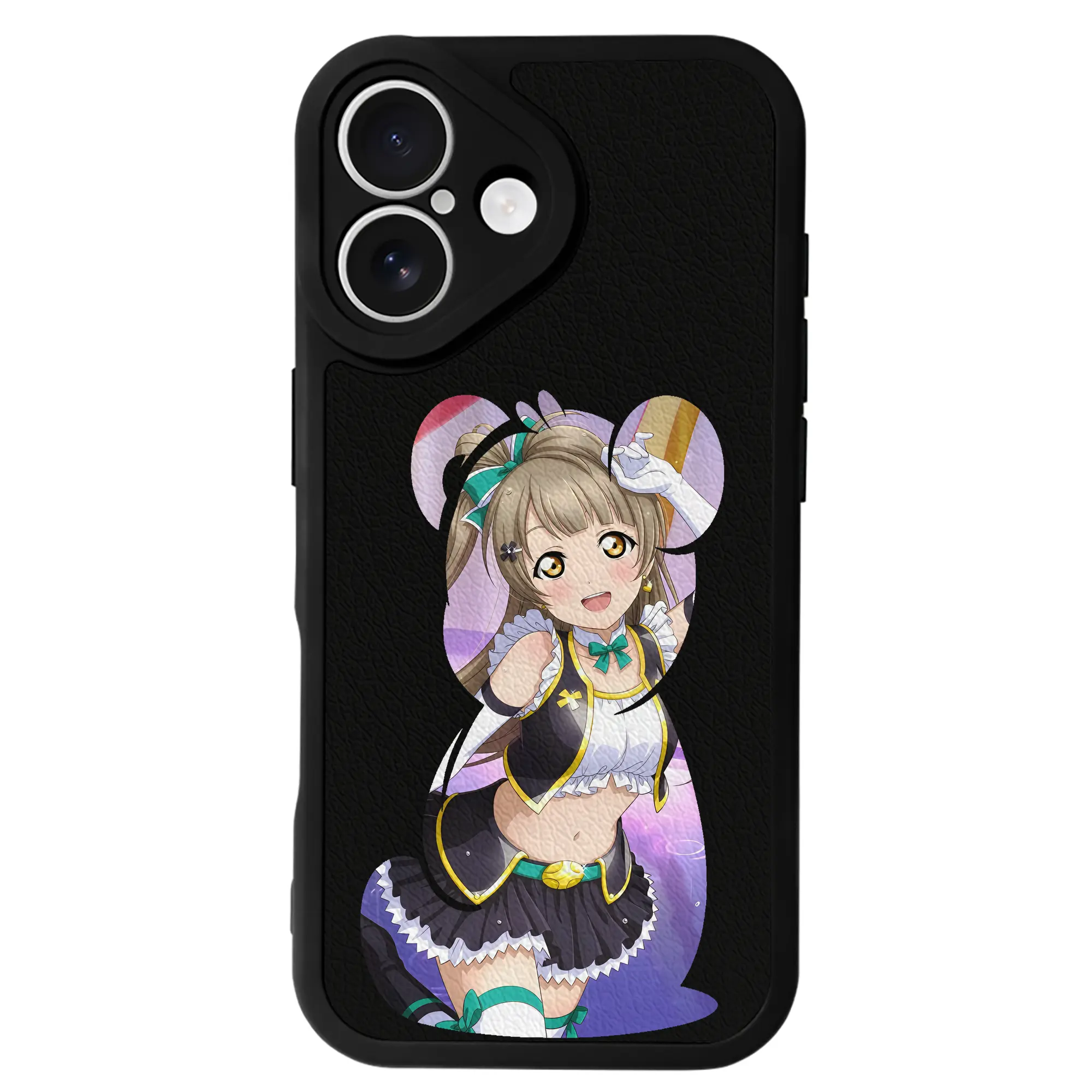 Love Live! グッズ,南ことり - IPhone 16シリーズ対応 ・ シリコンスマホケース ・ レザー調 ・ 高精度フィット ・ 耐衝撃 ・ ワイヤレス充電対応 ・ 精密カット